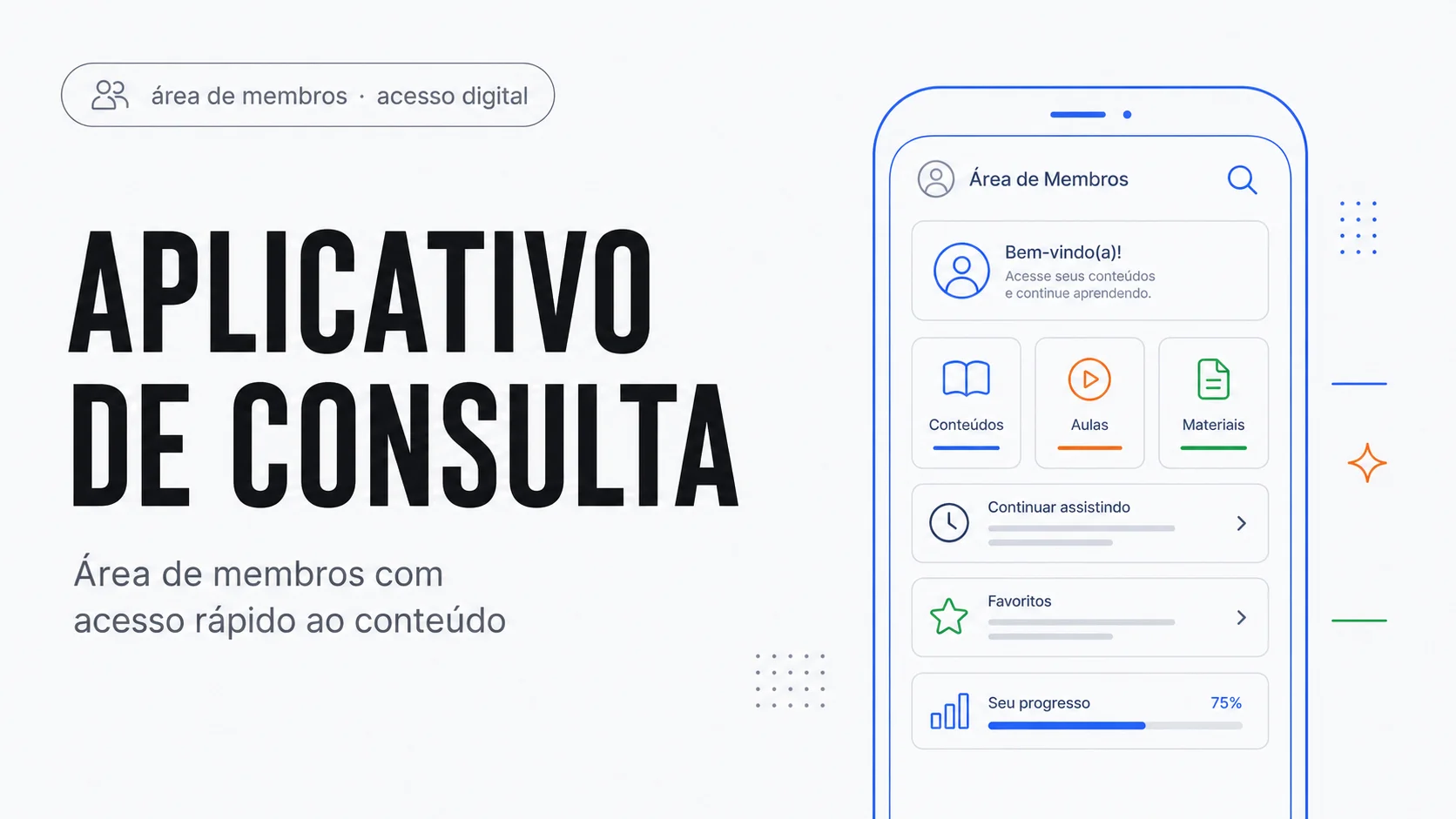 Aplicativo de Consulta — área de membros com acesso digital